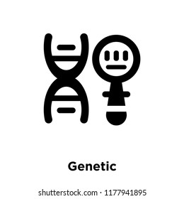 Genetic icon vector isolated on white background, logo concept of Genetic sign on transparent background, filled black symbol