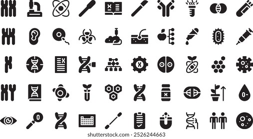 Genetische Symbole . Hochwertige Vektorsymbol-Kollektion mit bearbeitbarem Strich. Ideal für professionelle und kreative Projekte.
