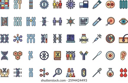 Genetic icons High-Quality Vector Icons Collection with Editable Stroke. Ideal for Professional and Creative Projects.