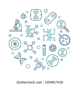 Genetic Information vector round modern concept illustration in thin line style