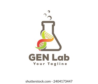 genetic laboratory science logo icon symbol design template illustration inspiration