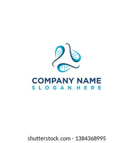 genetic logo simple modern blue medical technology design template idea