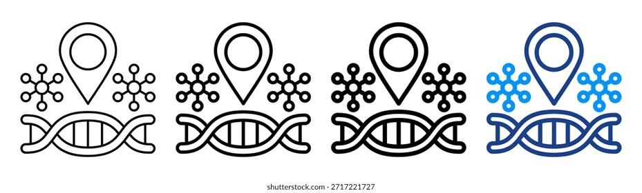Conjunto de Colección de contorno diferente de ícono de mapeo genético