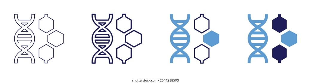 Genetic marker icon in 4 different styles. Thin Line, Line, Bold Line, Duotone. Duotone style. Editable stroke.