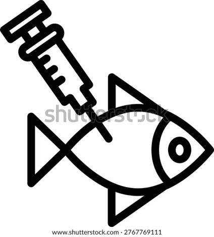 Genetic Modification Animals Line Icon and Vector