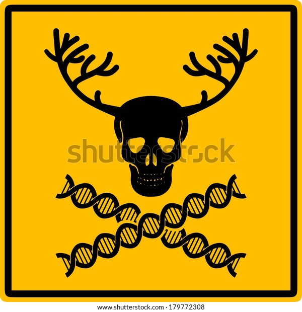 Genetic Modification Can Show Danger Warning Stock Vector Royalty Free