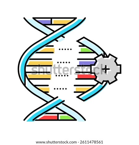 genetic modification cryptogenetics color icon vector. genetic modification cryptogenetics sign. isolated symbol illustration