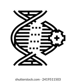 genetic modification cryptogenetics line icon vector. genetic modification cryptogenetics sign. isolated contour symbol black illustration