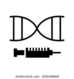 Symbol für genetische Veränderung oder Logo einzeln auf Zeichensymbolen, Vektorgrafik - hochwertige Vektorsymbole mit schwarzem Hintergrund
