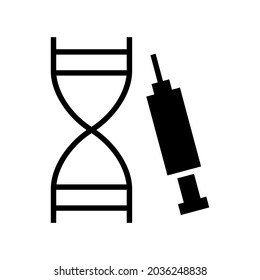 Symbol für genetische Veränderung oder Logo einzeln auf Zeichensymbolen, Vektorgrafik - hochwertige Vektorsymbole mit schwarzem Hintergrund
