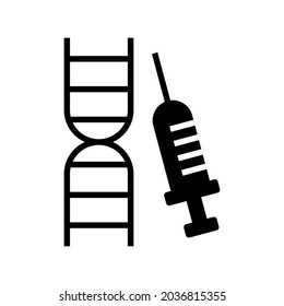 Symbol für genetische Veränderung oder Logo einzeln auf Zeichensymbolen, Vektorgrafik - hochwertige Vektorsymbole mit schwarzem Hintergrund
