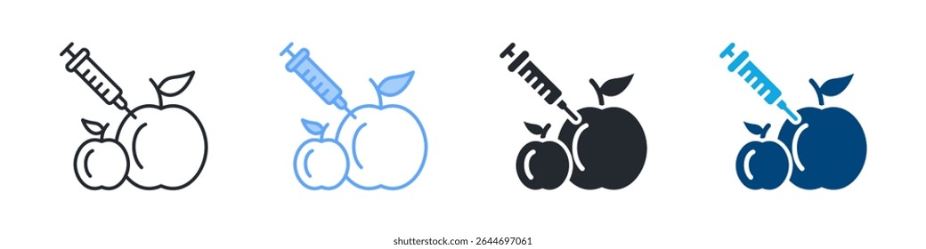 Ícone De Modificação Genética Define Vários Estilos. Projetado Em Contorno, Azul, Glifo, Tom Duplo