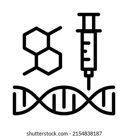 Genetic modification icon. Stroke outline style. Vector. Isolate on white background.