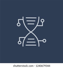 Genetic modification icon. Trendy flat vector line Genetic modification icon on dark blue background from Artificial Intelligence, Future Technology collection. 