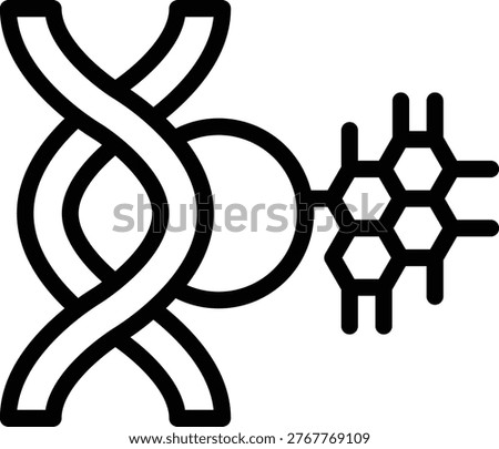 Genetic Modification Line Icon and Vector