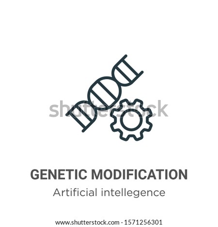 Genetic modification outline vector icon. Thin line black genetic modification icon, flat vector simple element illustration from editable artificial intellegence and future technology concept 