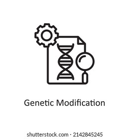 Genetische Modifikation, Vektorgrafik Outline Icon Design Illustration. Symbol für Bildungstechnologie auf weißem Hintergrund EPS10-Datei