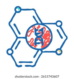 genetic molecular structure doodle icon sketch vector. genetic molecular structure sign. isolated symbol illustration