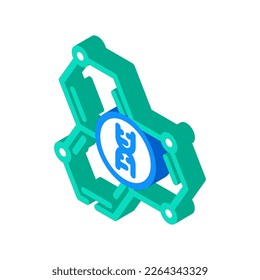 vector de ícono isométrico de estructura molecular genética. signo de estructura molecular genética. ilustración de símbolo aislado