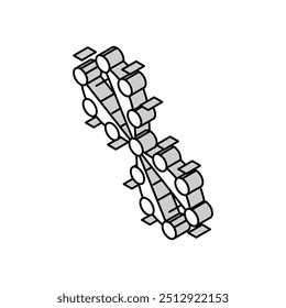 Estructura molecular genética Icono isométrico Vector. Signo de estructura molecular genética. Ilustración de símbolo aislado