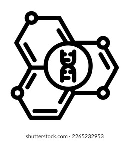 genetic molecular structure line icon vector. genetic molecular structure sign. isolated contour symbol black illustration