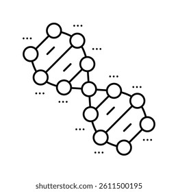 genetic molecular structure line icon vector. genetic molecular structure sign. isolated contour symbol black illustration