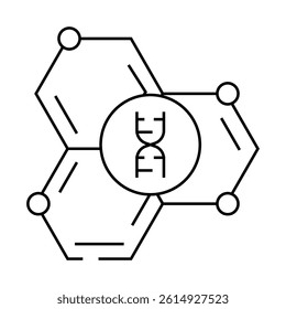 genetic molecular structure line icon vector. genetic molecular structure sign. isolated contour symbol black illustration