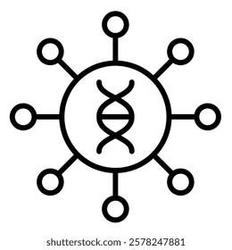 Genetic Networks icon line vector illustration
