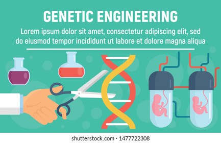 Genetic operation concept banner. Flat illustration of genetic operation vector concept banner for web design