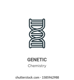 Genetic outline vector icon. Thin line black genetic icon, flat vector simple element illustration from editable chemistry concept isolated on white background