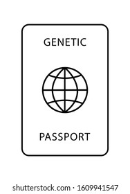 Genetic passport with a DNA sign. Modern flat design icon. The medical document of the future.