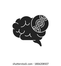 Genetic predisposition dementia glyph black icon. The disease is inherited. Sign for web page, mobile app, button, logo.