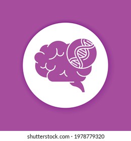 Genetic predisposition dementia glyph color icon. The disease is inherited. Sign for web page, mobile app, button, logo. Editable stroke.