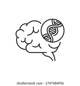 Genetic predisposition dementia line black icon. The disease is inherited. Sign for web page, mobile app, button, logo. Editable stroke.