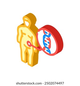 genetic predisposition obesity overweight isometric icon vector. genetic predisposition obesity overweight sign. isolated symbol illustration