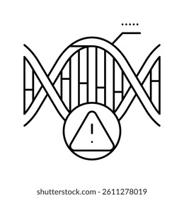 genetic predisposition obesity overweight line icon vector. genetic predisposition obesity overweight sign. isolated contour symbol black illustration