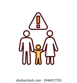 Genetic predisposition RGB color icon. Gene mutations. Inherited physical and mental conditions. Genetic susceptibility. Increased disease risk. Inheritance from parents. Isolated vector illustration