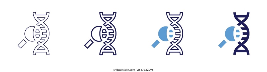 Genetic profile icon in 4 different styles. Thin Line, Line, Bold Line, Duotone. Duotone style. Editable stroke.