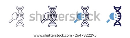 Genetic profile icon in 4 different styles. Thin Line, Line, Bold Line, Duotone. Duotone style. Editable stroke.
