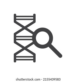 Genetic Research Icon - DNA Search Icon