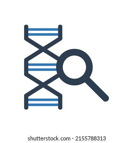 Genetic Research Icon - DNA Search Icon