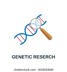 Genetic Reserch flat icon. Colored sign from antibiotic resistance collection. Creative Genetic Reserch icon illustration for web design, infographics and more