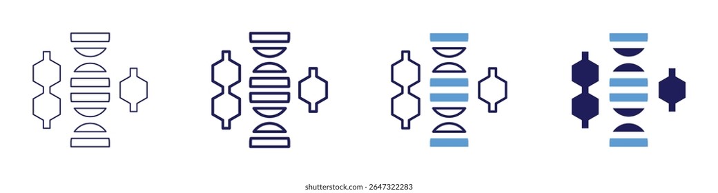 Genetic stability icon in 4 different styles. Thin Line, Line, Bold Line, Duotone. Duotone style. Editable stroke.