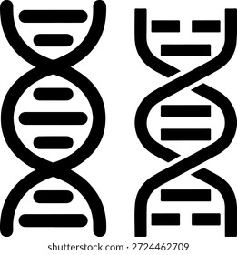 Genetic Structure Double Helix Symbol in Modern Line Style