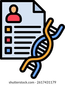 Genetic Test Icon Lineal Color Vector Illustration