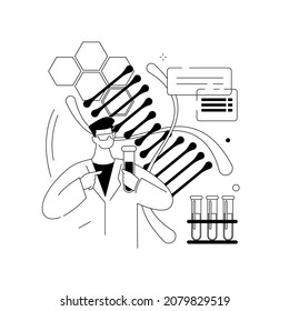 Genetic Testing Abstract Concept Vector Illustration. Genetic Blood Testing Method, DNA Ancestry Test, Laboratory Diagnosis, Medical Screening Technology, Inherited Disorder Abstract Metaphor.