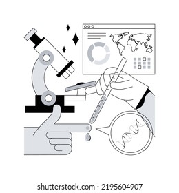 Genetic Testing Abstract Concept Vector Illustration. Genetic Blood Testing Method, DNA Ancestry Test, Laboratory Diagnosis, Medical Screening Technology, Inherited Disorder Abstract Metaphor.