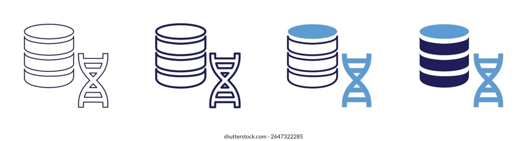 Genetic testing icon in 4 different styles. Thin Line, Line, Bold Line, Duotone. Duotone style. Editable stroke.