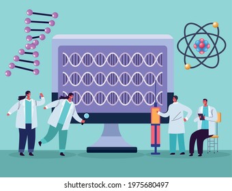 genetic testing scientists with desktop