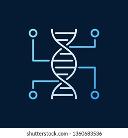 Genetic Testing vector colored outline icon. DNA concept line sign on dark background